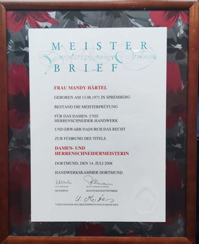 Meisterbrief von Mandy Härtel